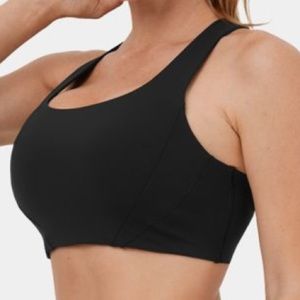 Medium Support Backless Racerback Cut Out Training Sports Bra